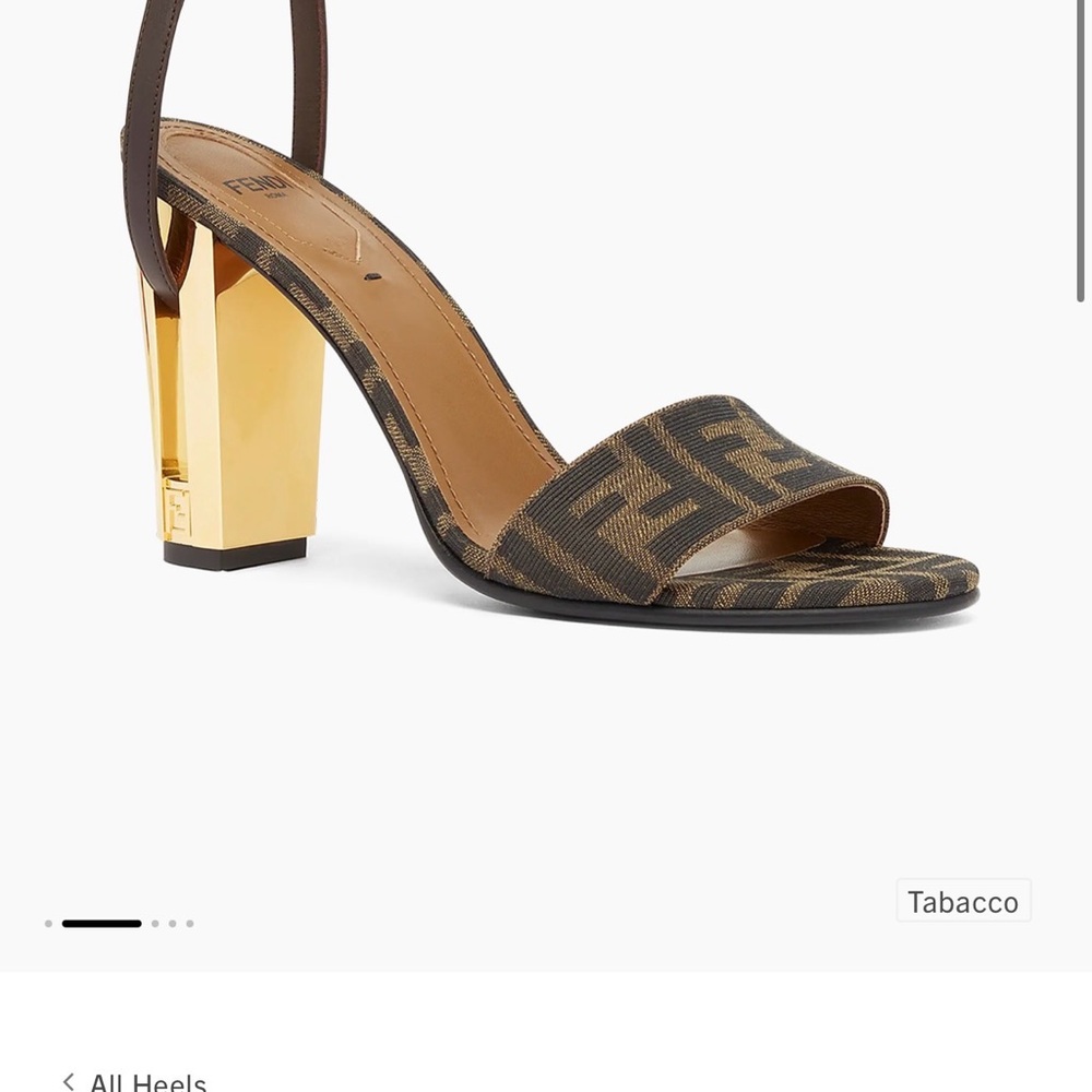 Fendi Black and Gold Heeled Sandals - Picture 7 of 7